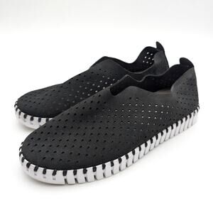 Ilse Jacobsen Hornbæk Tulip Platform Slip-On Shoes Women's Black Size US8.5 EU39